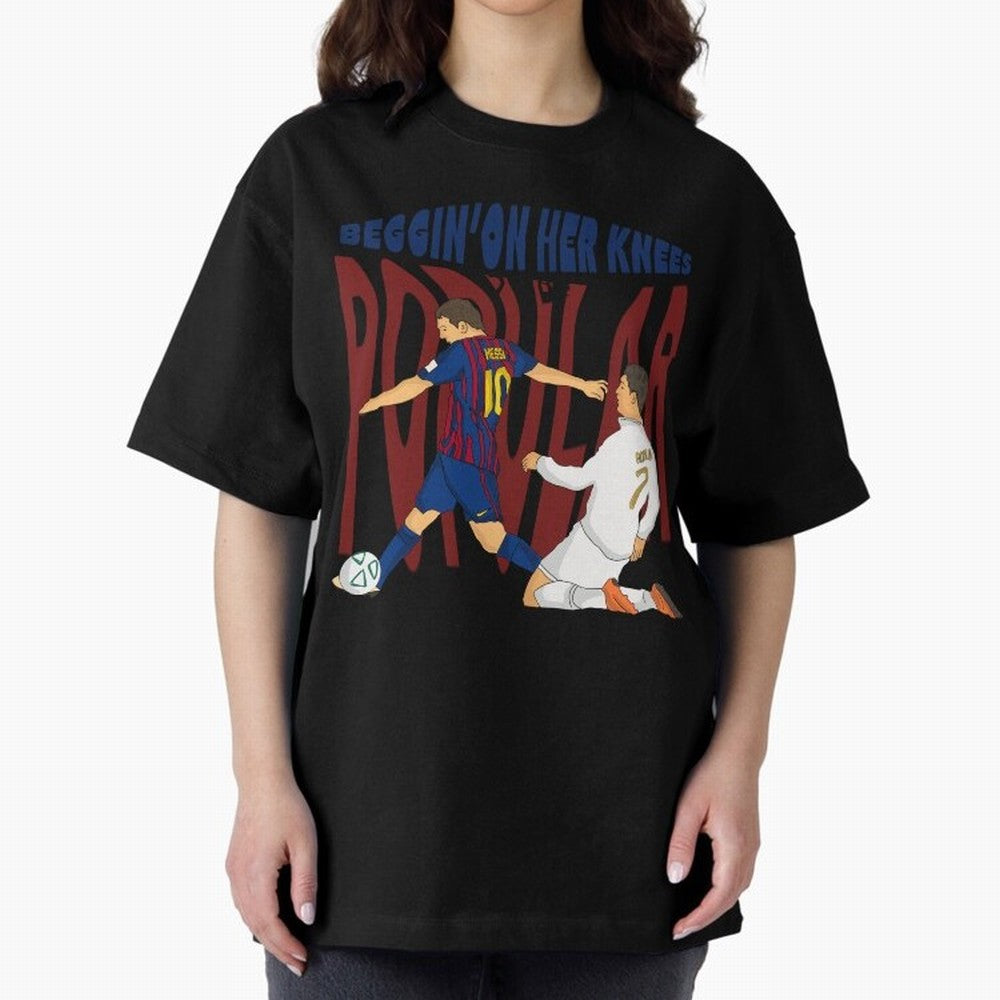 Messi and Ronaldo elclassico moment Oversized T-Shirt Show Your Love for FIFA World Cup 2026 Group Stage Connected to Messi, CR7 and Mbappe, Brazil, Portugal and Argentina Energy, Fan Favorite Moments, National Team Passion, Big Match Drama and