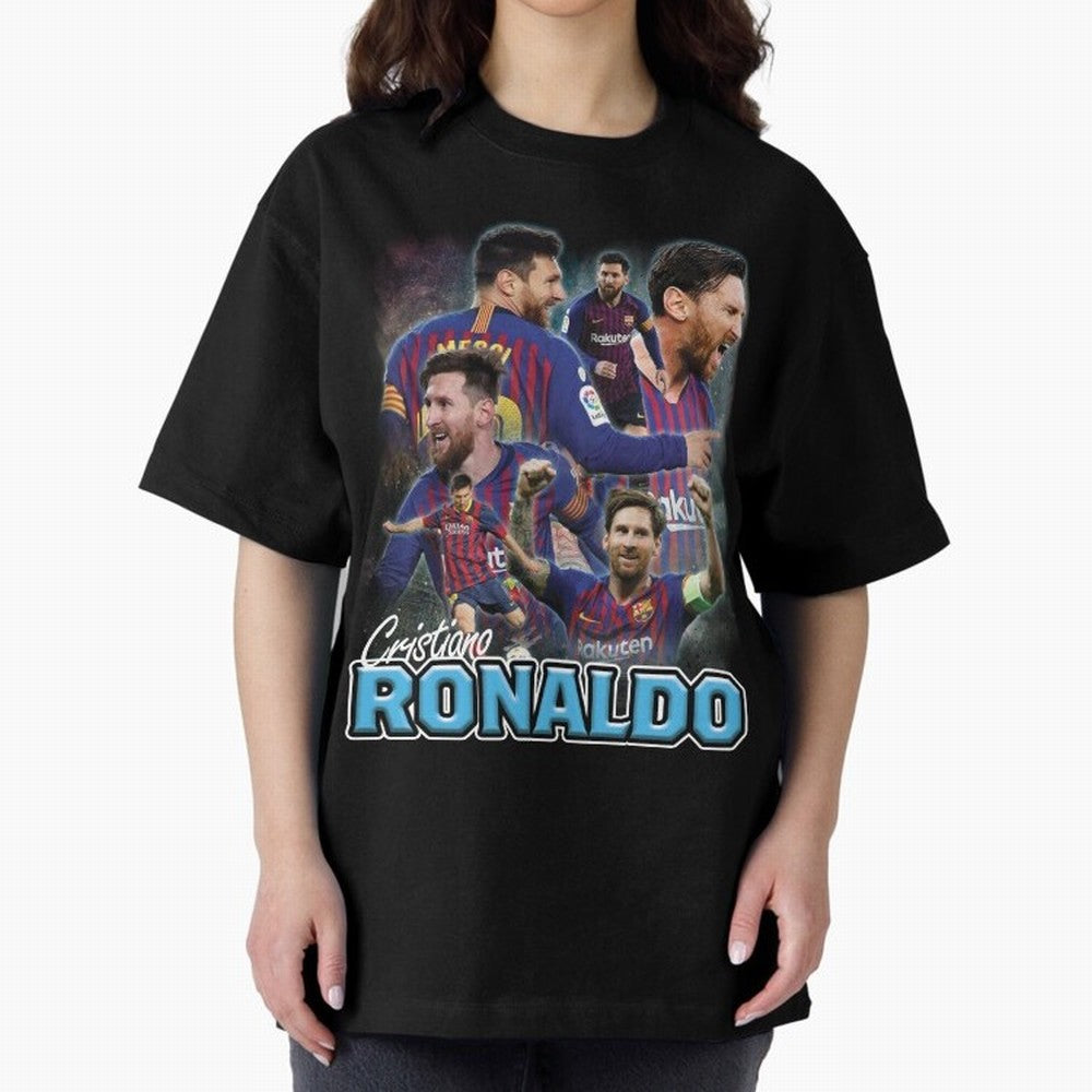 Ronaldo / Messi Pardoy Shirt Oversized T-Shirt Experience Global Football Passion for FIFA World Cup 2026 Group Stage, Built around Haaland and Mbappe, Portugal, Championship Spirit, Famous Goals, Roaring Crowds and International Football Unity;