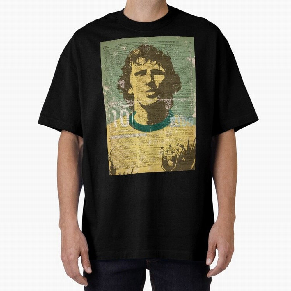 ZICO Oversized T-Shirt Turn Football Passion into Global Football Passion for FIFA World Cup 2026 USA Canada Mexico, Made for Messi, Neymar and Mbappe, England, Goal Celebration Energy, Supporter Heritage, Football Icons and Worldwide Tournament