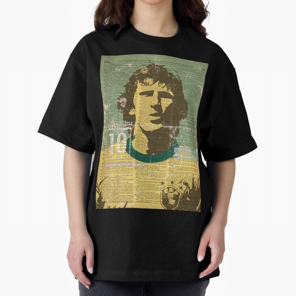 ZICO Oversized T-Shirt Turn Football Passion into Global Football Passion for FIFA World Cup 2026 USA Canada Mexico, Made for Messi, Neymar and Mbappe, England, Goal Celebration Energy, Supporter Heritage, Football Icons and Worldwide Tournament