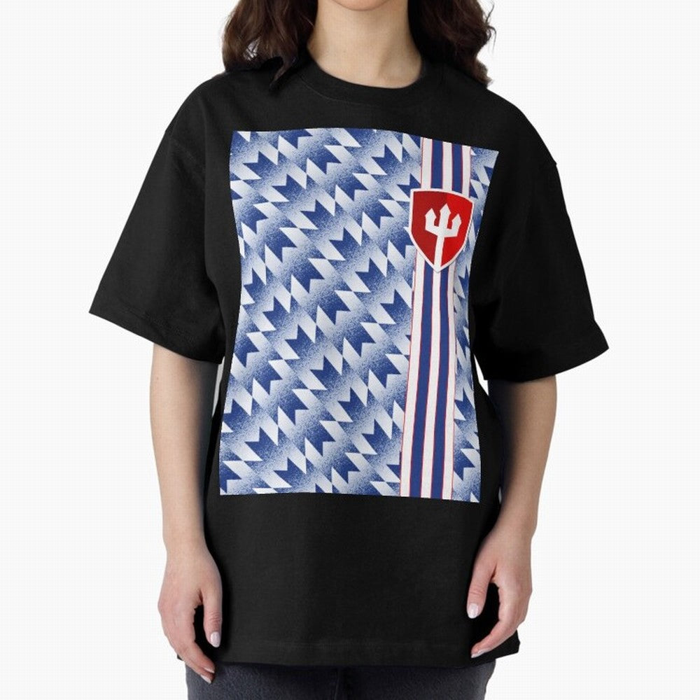 Manchester United 94 Away Jersey Pattern Oversized T-Shirt Support FIFA World Cup 2026 USA Canada Mexico for Fans of Mbappe and Argentina, France and Brazil, Bringing Stadium Memories, Football Loyalty, International Chants and Championship