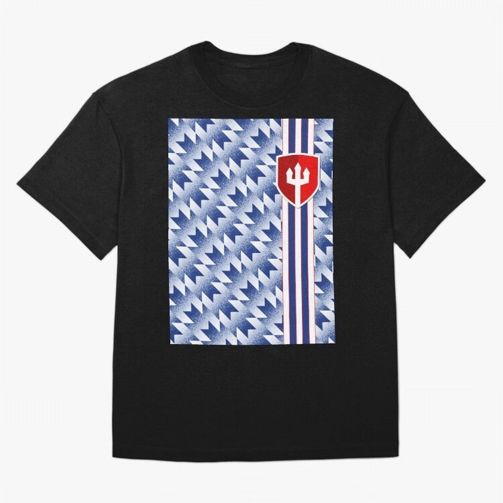 Manchester United 94 Away Jersey Pattern Oversized T-Shirt Support FIFA World Cup 2026 USA Canada Mexico for Fans of Mbappe and Argentina, France and Brazil, Bringing Stadium Memories, Football Loyalty, International Chants and Championship
