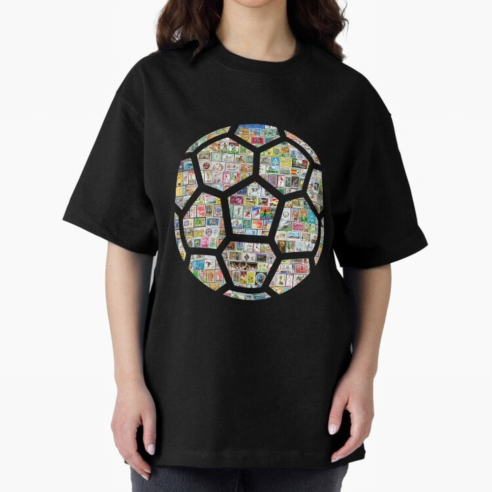 Philately Soccer Ball Oversized T-Shirt Celebrate the Biggest Stage of Global Football Passion for FIFA World Cup 2026, Filled with Cristiano Ronaldo, Argentina, France and Brazil, Champion Mindset, Group Stage Buzz, Knockout Tension and Passionate