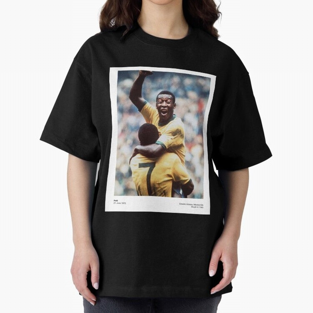 Pele Oversized T-Shirt Celebrate the Stars of Match Day Hype around FIFA World Cup 2026 Group Stage, Neymar, Haaland and Cristiano Ronaldo, Germany, Supporter Pride, Iconic Celebrations, Legendary Names and Global Match Day Energy; Ideal for