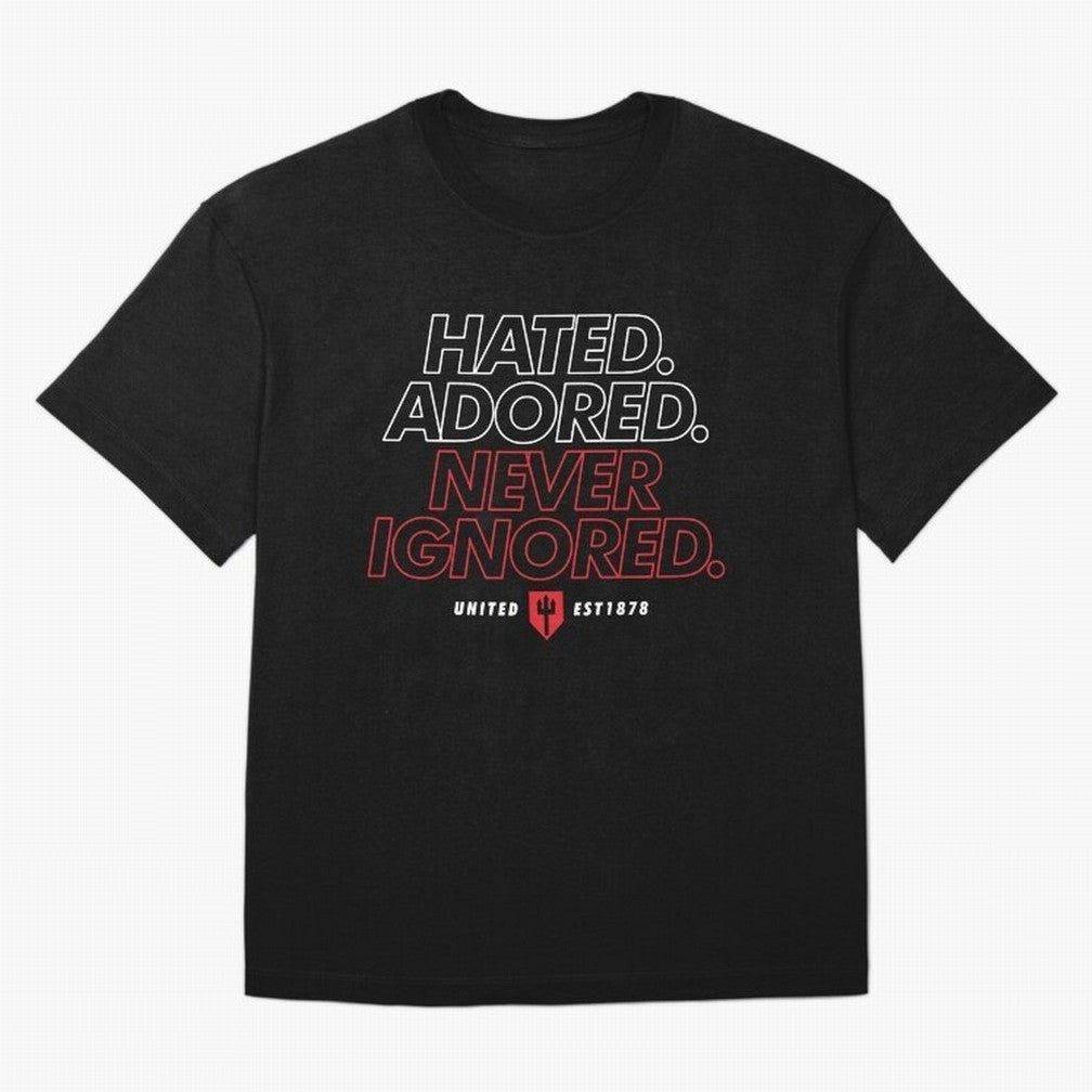 Hated, Adored, Never Ignored - Manchester United! Oversized T-Shirt Turn Football Passion into Match Day Hype around FIFA World Cup 2026 USA Canada Mexico, CR7, Portugal, Football History, Final Match Energy, Crowd Noise and Once in a Lifetime