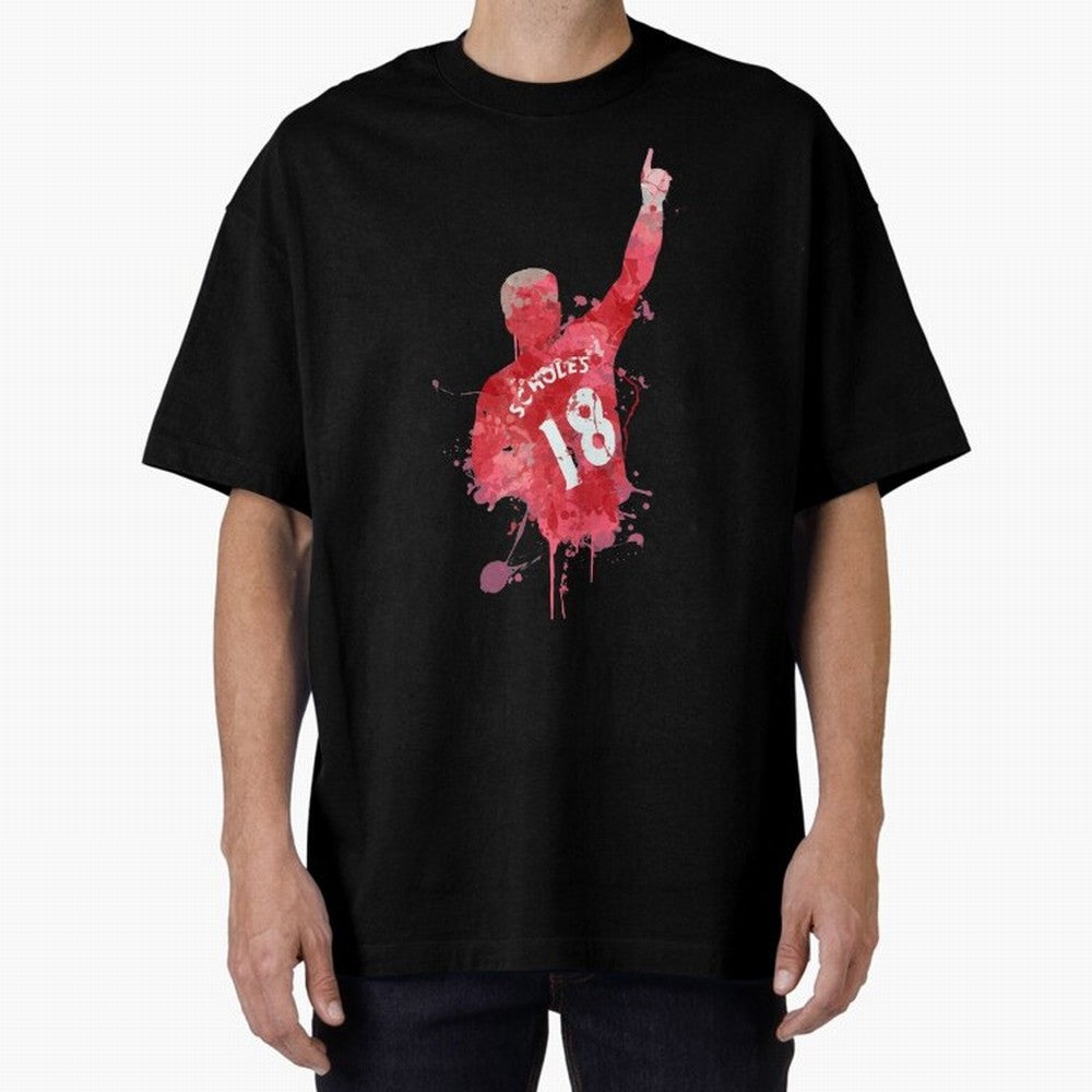Paul Scholes Manchester United Legend Art Oversized T-Shirt Turn Up for Global Football Passion for FIFA World Cup 2026 USA Canada Mexico, Made for Neymar, Haaland and Cristiano Ronaldo, Argentina, Worldwide Fan Energy, Dramatic Goals, Stadium