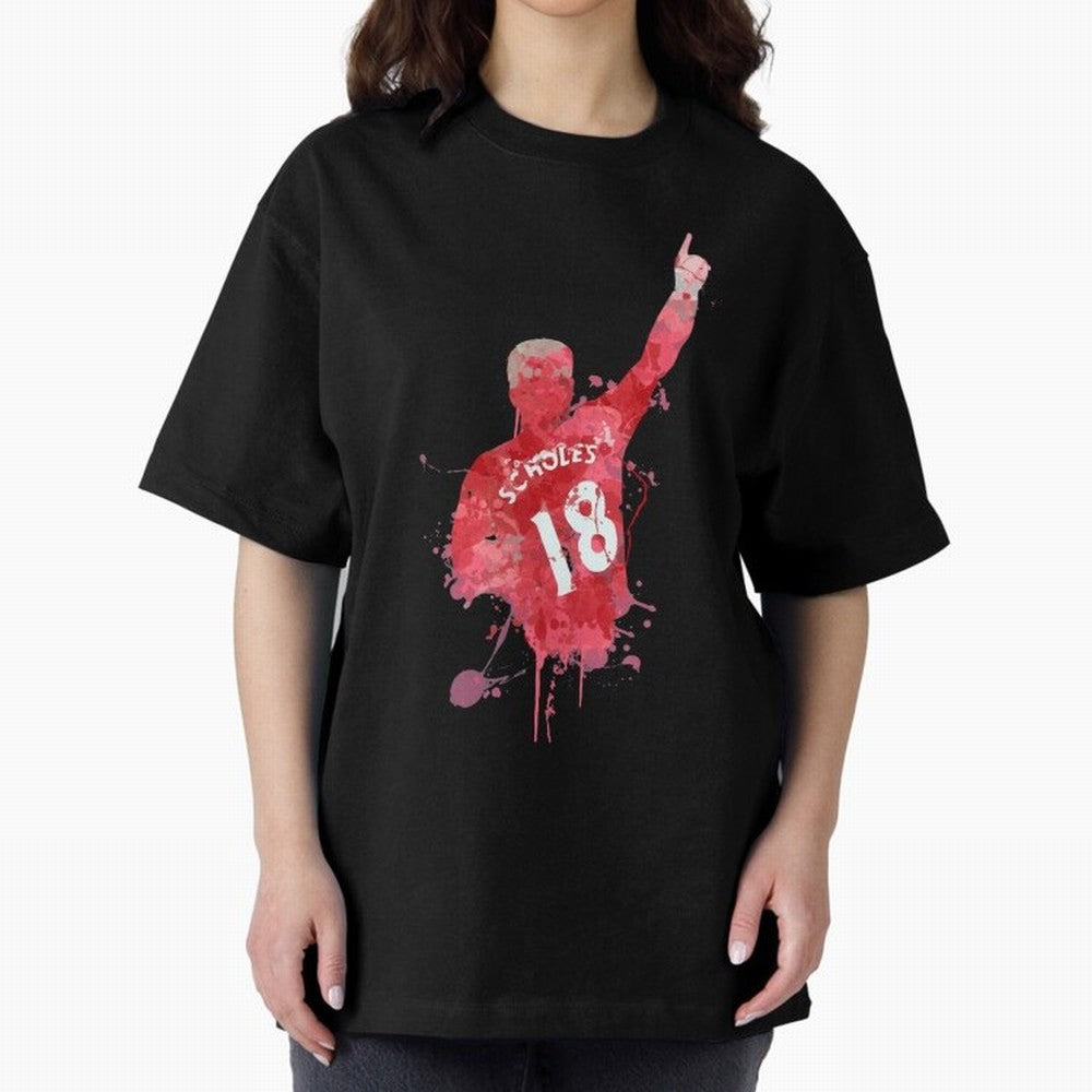 Paul Scholes Manchester United Legend Art Oversized T-Shirt Turn Up for Global Football Passion for FIFA World Cup 2026 USA Canada Mexico, Made for Neymar, Haaland and Cristiano Ronaldo, Argentina, Worldwide Fan Energy, Dramatic Goals, Stadium