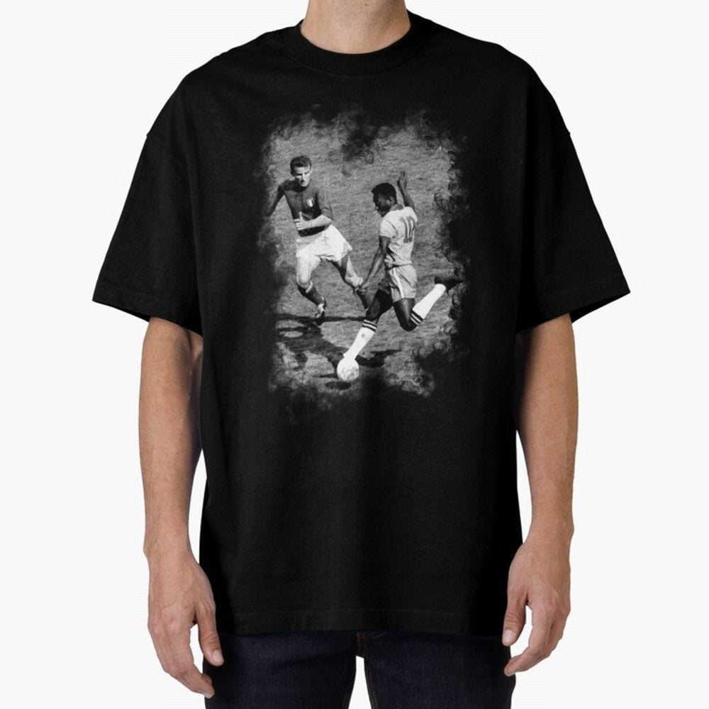 Pele Oversized T-Shirt Carry the Colors and Pride of Global Football Passion for FIFA World Cup 2026 USA Canada Mexico, Highlighting Cristiano Ronaldo, Argentina, France and Brazil, Worldwide Fan Energy, Dramatic Goals, Stadium Lights and