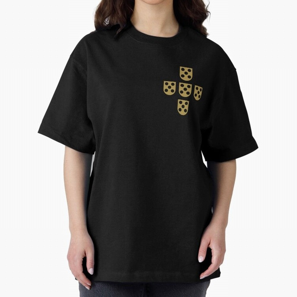 Quinas Portugal Gold B Oversized T-Shirt Celebrate the Magic of FIFA World Cup 2026 Group Stage for Fans of Cristiano Ronaldo and Argentina, France and Brazil, Bringing Tournament Hype, Historic Matchups, Family Viewing Parties and Global Sports
