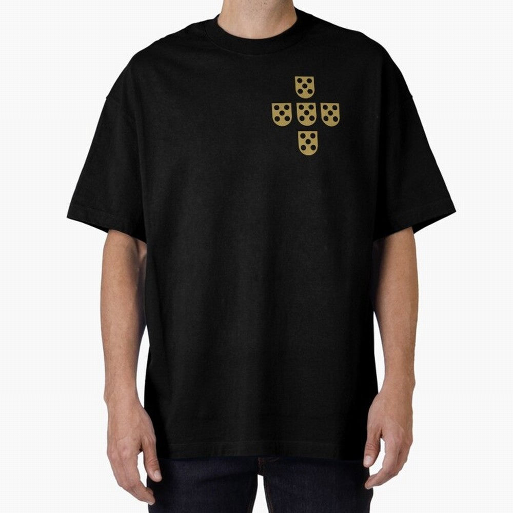 Quinas Portugal Gold B Oversized T-Shirt Celebrate the Magic of FIFA World Cup 2026 Group Stage for Fans of Cristiano Ronaldo and Argentina, France and Brazil, Bringing Tournament Hype, Historic Matchups, Family Viewing Parties and Global Sports