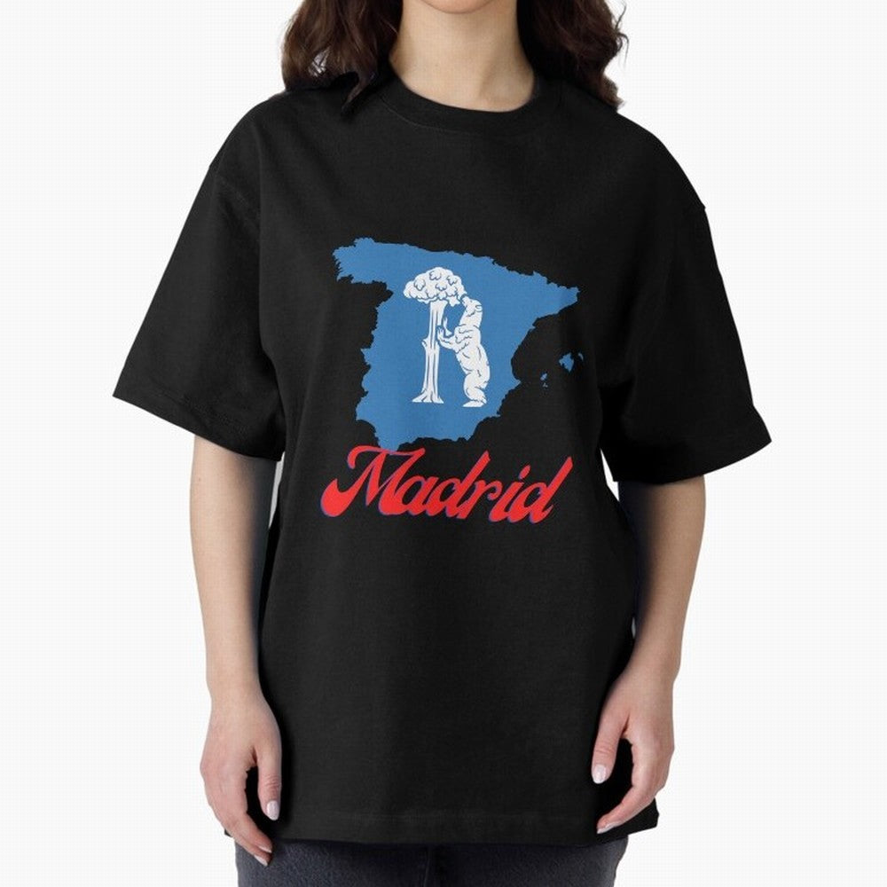 Madrid Bear Strawberry Tree Oversized T-Shirt Mark Match Day Hype around FIFA World Cup 2026, Messi, Neymar and Mbappe, France, Stadium Memories, Football Loyalty, International Chants and Championship Tradition; Perfect for Supporters Who Want