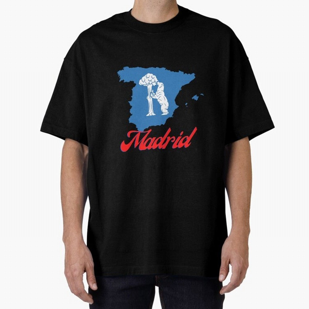 Madrid Bear Strawberry Tree Oversized T-Shirt Mark Match Day Hype around FIFA World Cup 2026, Messi, Neymar and Mbappe, France, Stadium Memories, Football Loyalty, International Chants and Championship Tradition; Perfect for Supporters Who Want