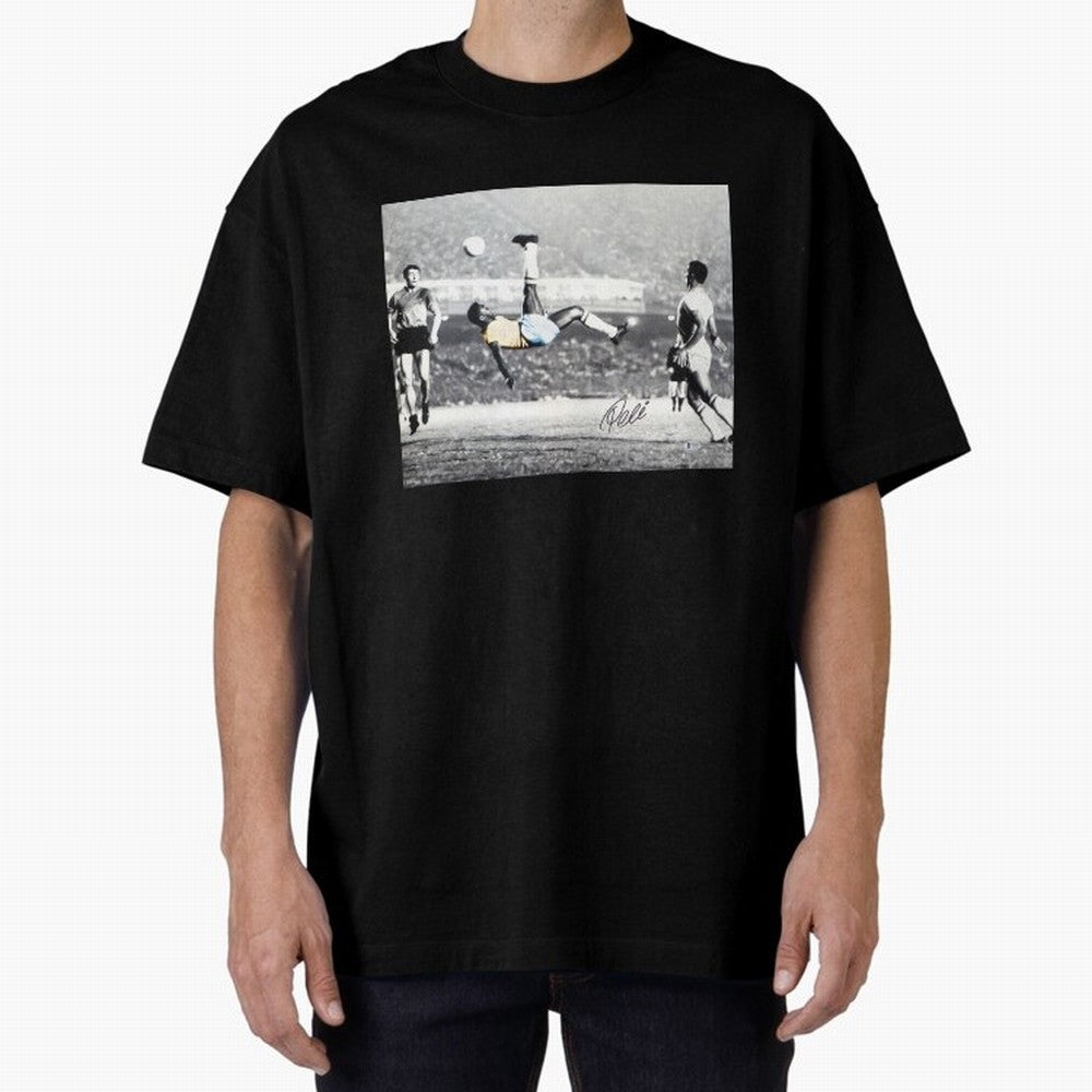 Classic Pele Bicycle Kick Legend1 Oversized T-Shirt Feel the Heartbeat of FIFA World Cup 2026 for Fans of Neymar and Argentina, Bringing Worldwide Fan Energy, Dramatic Goals, Stadium Lights and Championship Celebrations; Ideal for Football Dads,