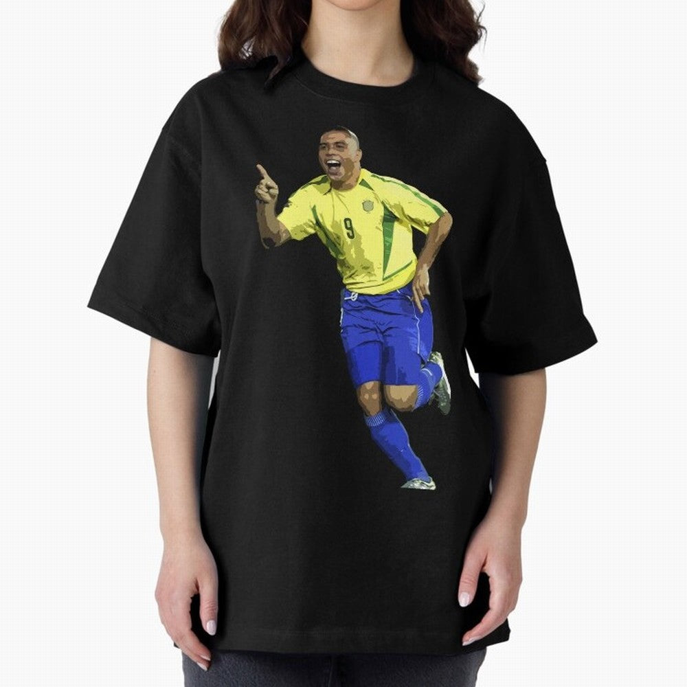 Ronaldo Nazario Oversized T-Shirt Bring Trophy Dreams to Global Football Passion for FIFA World Cup 2026 USA Canada Mexico, Inspired by Neymar, Haaland and Cristiano Ronaldo, England and Germany, Goal Celebration Energy, Supporter Heritage,