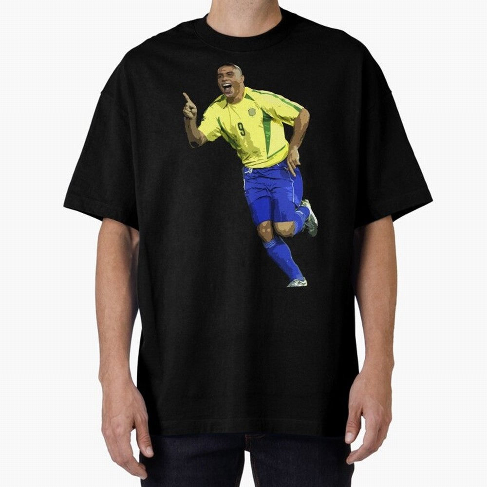 Ronaldo Nazario Oversized T-Shirt Bring Trophy Dreams to Global Football Passion for FIFA World Cup 2026 USA Canada Mexico, Inspired by Neymar, Haaland and Cristiano Ronaldo, England and Germany, Goal Celebration Energy, Supporter Heritage,