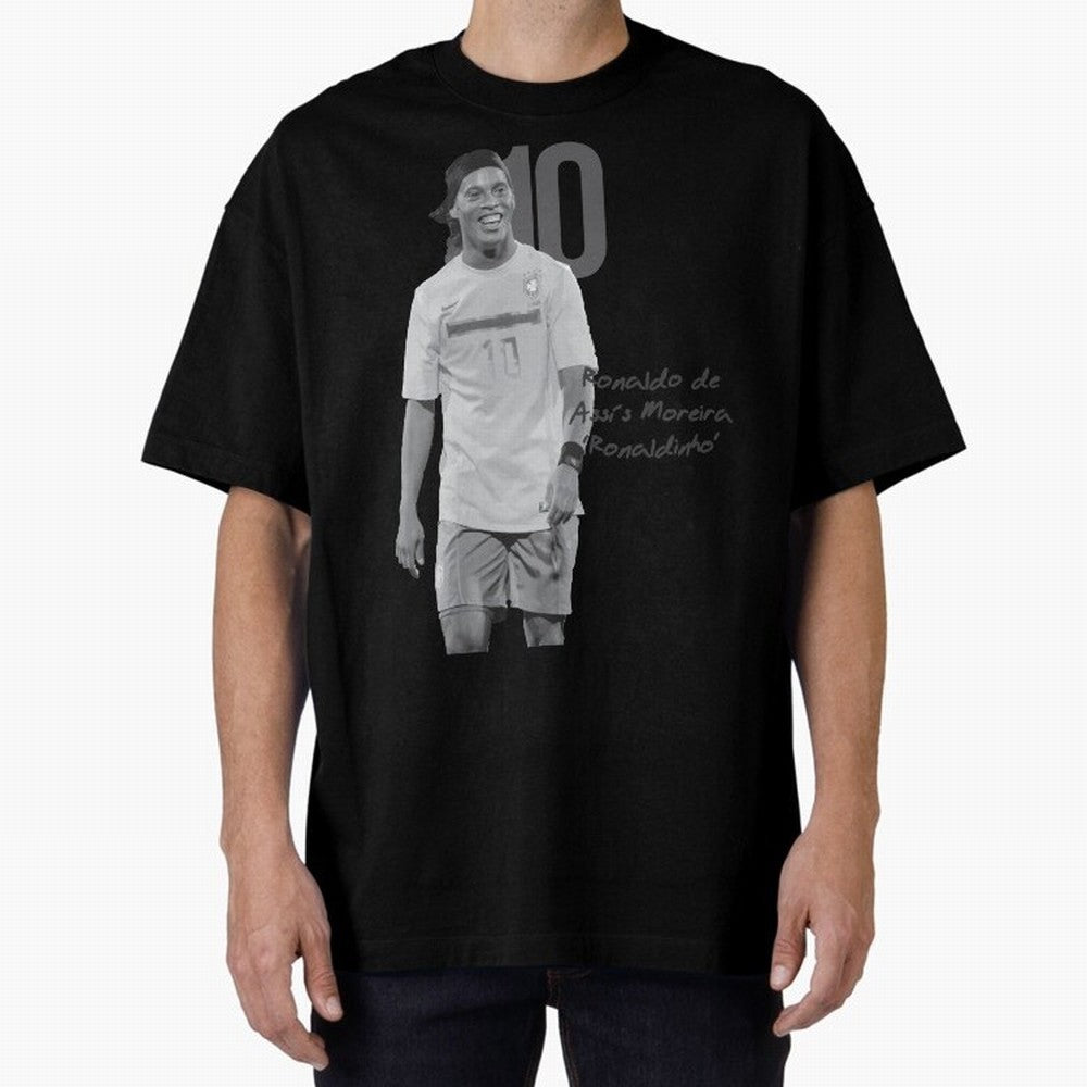 Ronaldo de Assis Moreira Ronaldinho Oversized T-Shirt Bring a Champion Mindset to the FIFA World Cup 2026 Journey through Messi and Cristiano Ronaldo Highlights, Argentina Pride, Vintage Soccer Flavor, Modern Football Stars, National Flags and