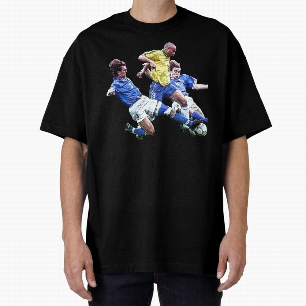 Ronaldo vs Maldini & Cannavaro Oversized T-Shirt Show Match Day Excitement for FIFA World Cup 2026 USA Canada Mexico for Fans of Neymar, Haaland and Cristiano Ronaldo and France, Bringing Match Day Excitement, Supporter Culture, Golden Goals and