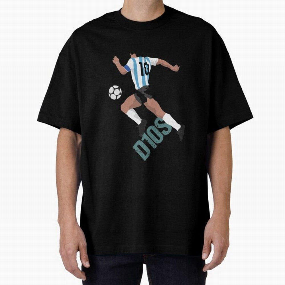 D10S Oversized T-Shirt Step into FIFA World Cup 2026 USA Canada Mexico for Fans of Messi and Cristiano Ronaldo and Argentina, France and Brazil, Bringing Vintage Soccer Flavor, Modern Football Stars, National Flags and Final Night Emotion; Perfect