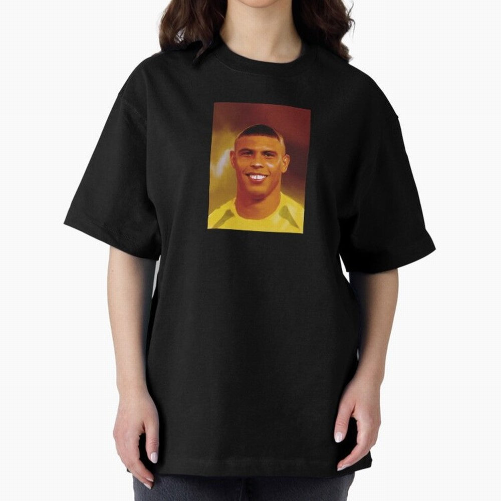 Ronaldo Nazario Digital Painting Oversized T-Shirt Follow FIFA World Cup 2026 Group Stage Featuring Cristiano Ronaldo, Haaland and CR7, Portugal, Spain and Germany Energy, Sports Nostalgia, International Competition, Famous Players and