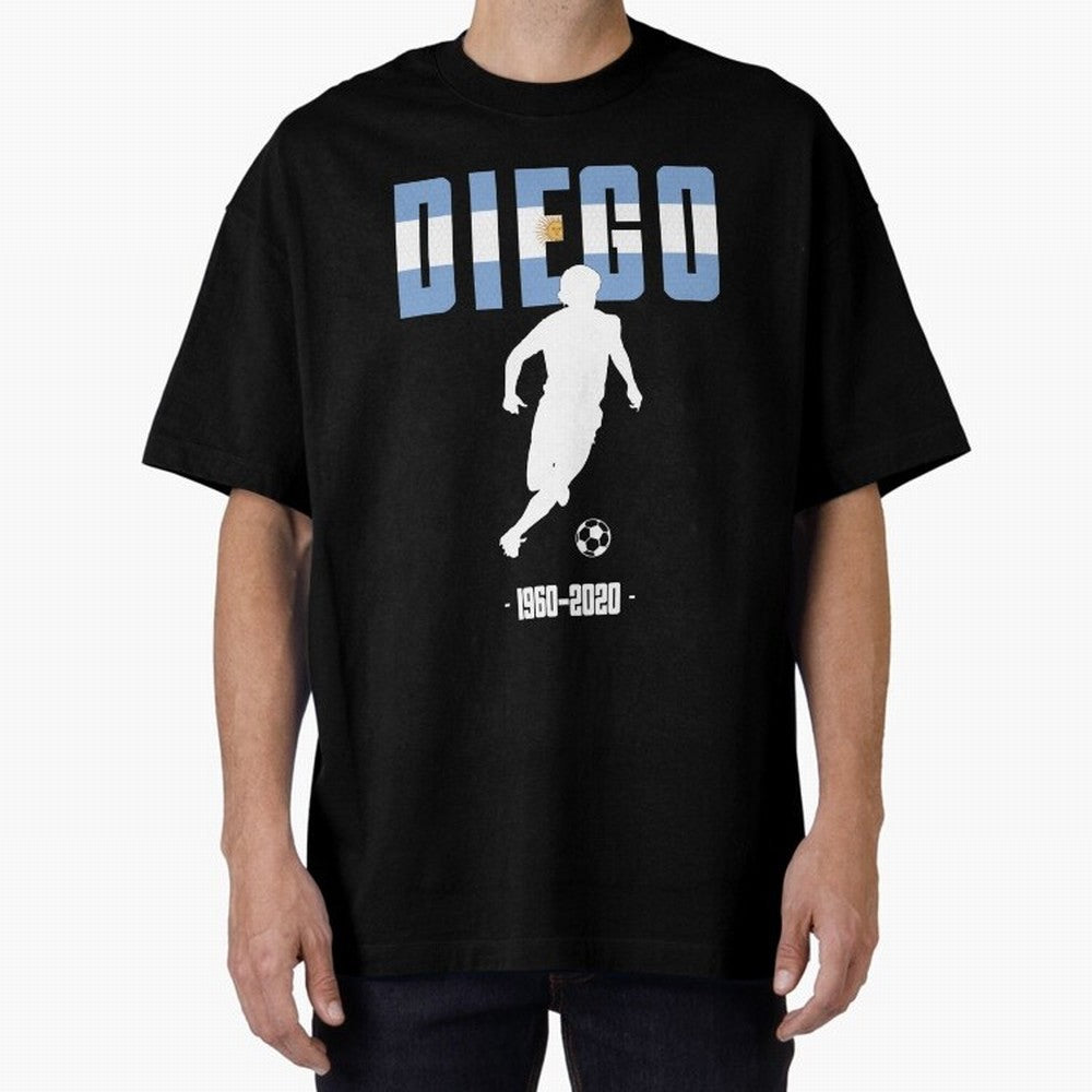 Diego 1960-2020 Oversized T-Shirt Follow the Final Road of Match Day Hype around FIFA World Cup 2026, Haaland, Argentina, France and Brazil, Football Passion, Legendary Performances, Festival Vibes and Supporter Community; Great for Watch Parties,