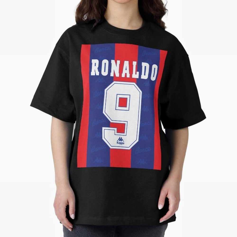 Barcelona Vintage Shirt 1995 Ronaldo 9 Oversized T-Shirt Show Up for the Glory of FIFA World Cup 2026 USA Canada Mexico for Fans of Cristiano Ronaldo and Spain, Bringing Championship Spirit, Famous Goals, Roaring Crowds and International Football
