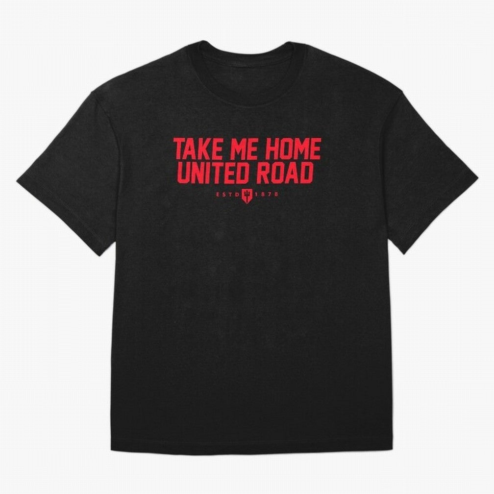Take Me Home United Road - MUFC Chant Oversized T-Shirt Live for the Drama of Global Football Passion for FIFA World Cup 2026 USA Canada Mexico, Celebrating Mbappe and Neymar, Brazil, Goal Celebration Energy, Supporter Heritage, Football Icons and