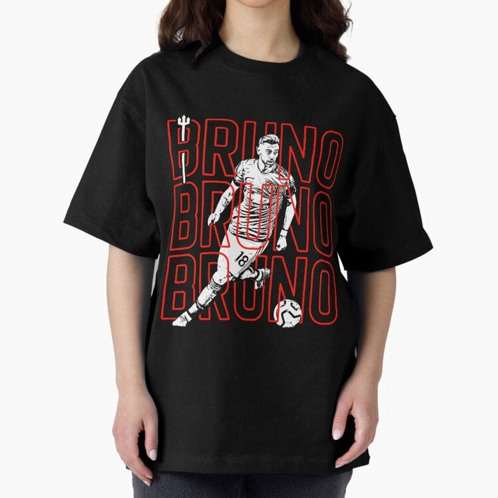 Bruno Fernandes - Manchester United Oversized T-Shirt Fuel Your Fan Pride for FIFA World Cup 2026 Group Stage for Fans of Messi, Neymar and Mbappe and Netherlands, Bringing Match Day Excitement, Supporter Culture, Golden Goals and Global Football