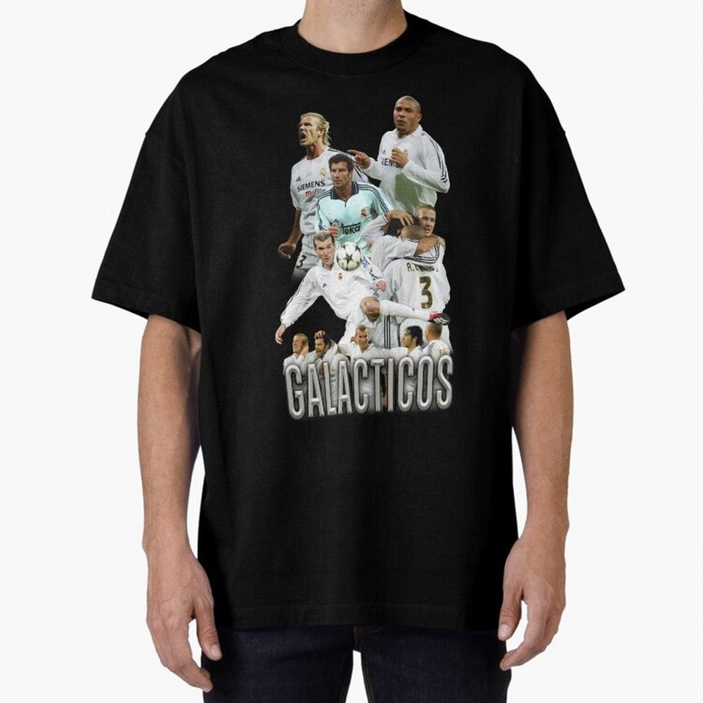 Galacticos Real Madrid Oversized T-Shirt Live for the Drama of FIFA World Cup 2026 Group Stage Spirit, Filled with England and Germany, CR7, Vintage Soccer Flavor, Modern Football Stars, National Flags and Final Night Emotion; Perfect for Fans,