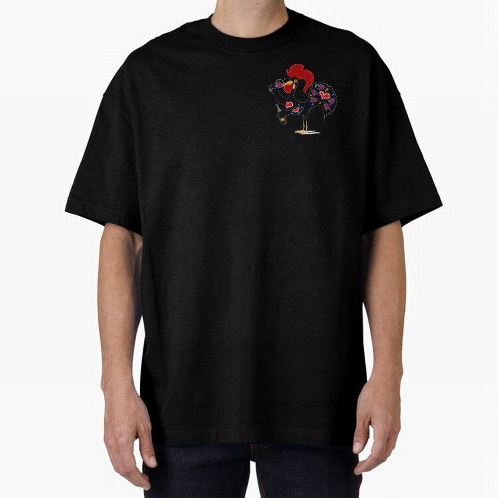 Portuguese Rooster Drinking Wine Oversized T-Shirt Turn Up for Match Day Hype around FIFA World Cup 2026, Messi, Neymar and Mbappe, France and Portugal, Football Passion, Legendary Performances, Festival Vibes and Supporter Community; Made for