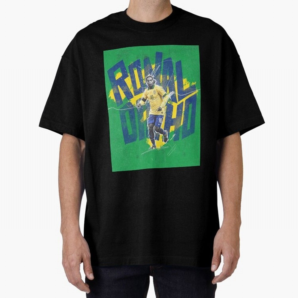 Wallpaper Ronaldinho Art Oversized T-Shirt Show Your Tournament Heart for Global Football Passion for FIFA World Cup 2026 USA Canada Mexico, Inspired by CR7 and Messi, England and Germany, Game Day Rituals, Football Legends, Country Pride and the