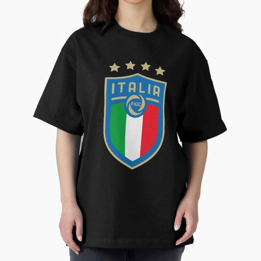 Italy Emblem Oversized T-Shirt Bring International Match Energy to FIFA World Cup 2026 Driven by Messi, CR7 and Mbappe, Argentina Energy, Goal Celebration Energy, Supporter Heritage, Football Icons and Worldwide Tournament Joy; Ideal for Football
