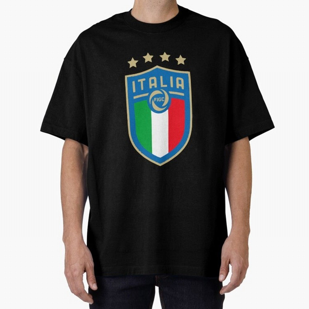 Italy Emblem Oversized T-Shirt Bring International Match Energy to FIFA World Cup 2026 Driven by Messi, CR7 and Mbappe, Argentina Energy, Goal Celebration Energy, Supporter Heritage, Football Icons and Worldwide Tournament Joy; Ideal for Football
