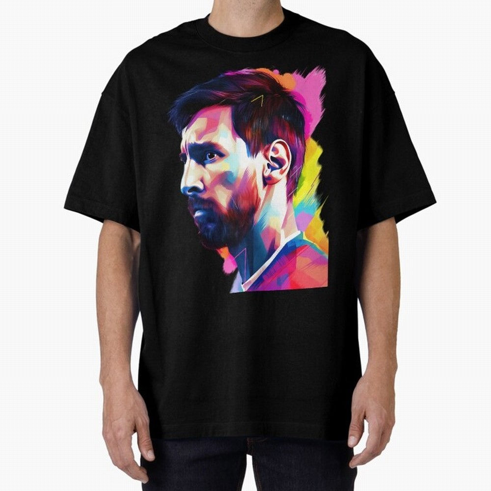 GOAT Messi - illustration Oversized T-Shirt Honor the Beautiful Game during the FIFA World Cup 2026 Journey through Cristiano Ronaldo, Haaland and CR7 Highlights, Spain and Netherlands Pride, Classic Soccer Heritage, Championship Pressure, Fan