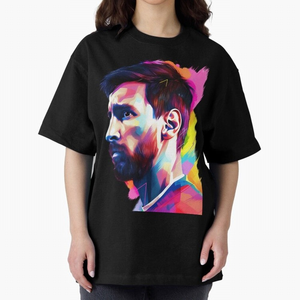 GOAT Messi - illustration Oversized T-Shirt Honor the Beautiful Game during the FIFA World Cup 2026 Journey through Cristiano Ronaldo, Haaland and CR7 Highlights, Spain and Netherlands Pride, Classic Soccer Heritage, Championship Pressure, Fan