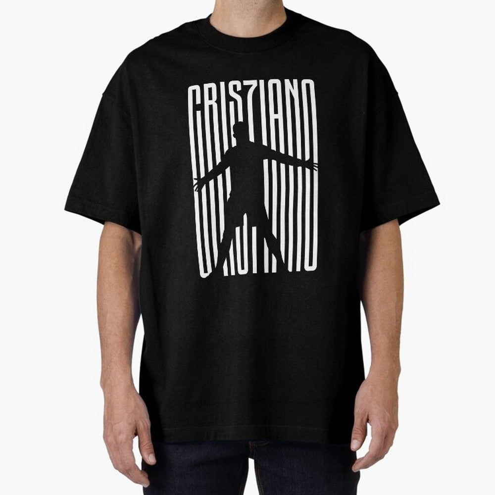 Christiano Ronaldo Icon black Jersey 2023 Oversized T-Shirt Represent Match Day Hype around FIFA World Cup 2026, Neymar, Portugal, Champion Mindset, Group Stage Buzz, Knockout Tension and Passionate Fan Culture; Ideal for Passionate Fans Who Love