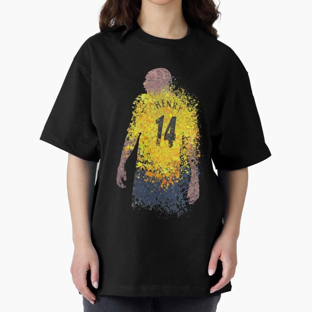 Thierry Henry Arsenal Illustration Oversized T-Shirt Follow the Road to the FIFA World Cup 2026 USA Canada Mexico Journey through Messi, Neymar and Mbappe Highlights, England, France and Netherlands Pride, Vintage Soccer Flavor, Modern Football