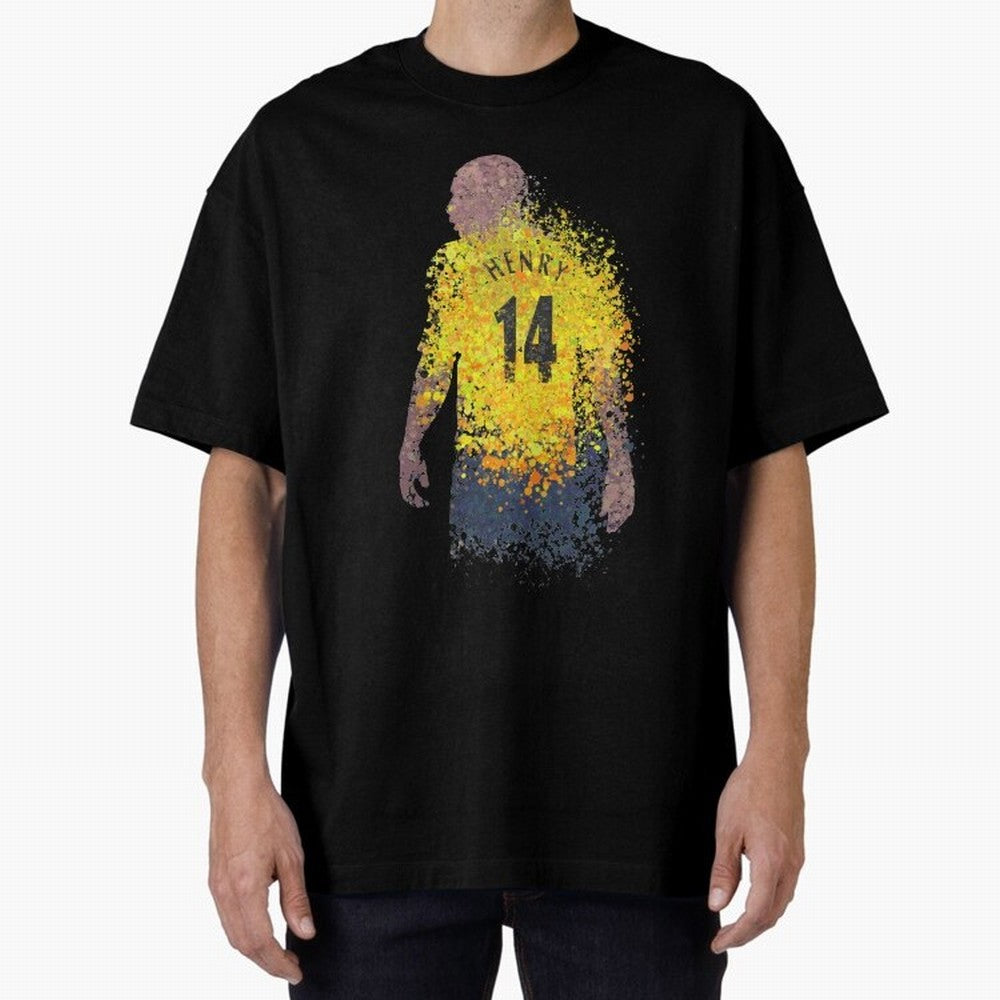 Thierry Henry Arsenal Illustration Oversized T-Shirt Follow the Road to the FIFA World Cup 2026 USA Canada Mexico Journey through Messi, Neymar and Mbappe Highlights, England, France and Netherlands Pride, Vintage Soccer Flavor, Modern Football