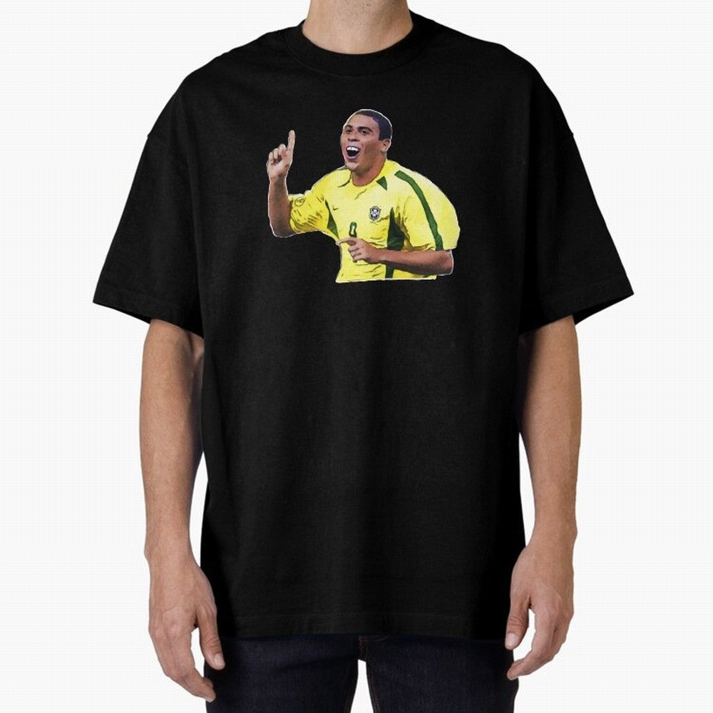 Ronaldo R9 - Brazil Oversized T-Shirt Bring Trophy Dreams to FIFA World Cup 2026 Spirit, Filled with Spain and Netherlands, Cristiano Ronaldo, Classic Soccer Heritage, Championship Pressure, Fan Loyalty and International Pride; Made for Collectors