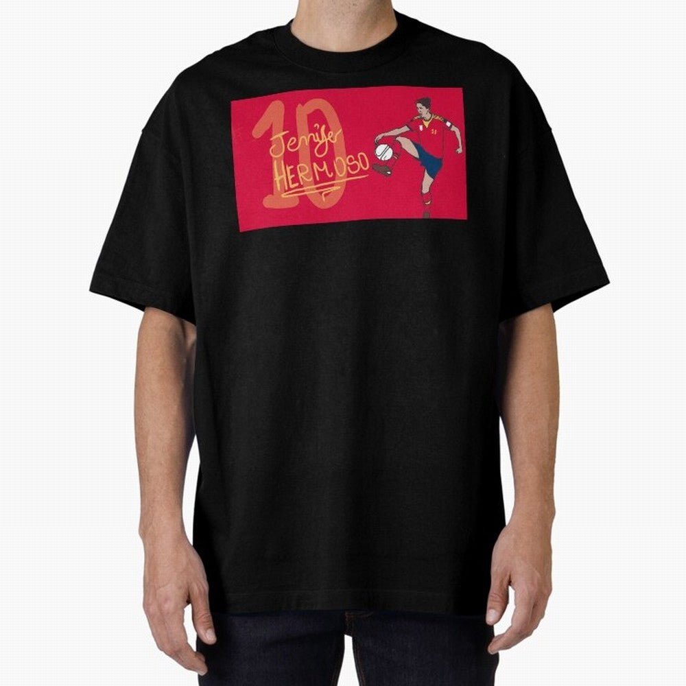 Jennifer Hermoso Oversized T-Shirt Show Your Stadium Side during the FIFA World Cup 2026 Group Stage Journey through Cristiano Ronaldo, Haaland and CR7 Highlights, Portugal, Spain and Germany Pride, Vintage Soccer Flavor, Modern Football Stars,