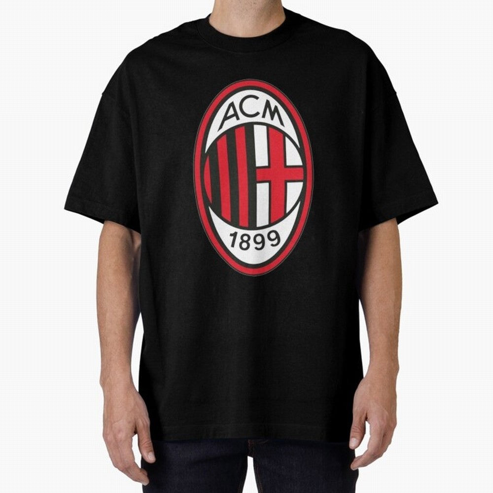 milan black n red Oversized T-Shirt Show Your Tournament Heart for FIFA World Cup 2026 USA Canada Mexico Spirit, Connected to Argentina and Brazil, Cristiano Ronaldo, Vintage Soccer Flavor, Modern Football Stars, National Flags and Final Night