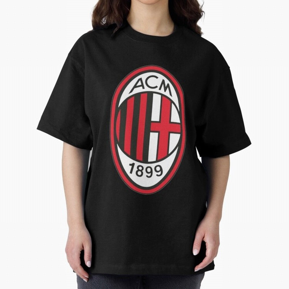 milan black n red Oversized T-Shirt Show Your Tournament Heart for FIFA World Cup 2026 USA Canada Mexico Spirit, Connected to Argentina and Brazil, Cristiano Ronaldo, Vintage Soccer Flavor, Modern Football Stars, National Flags and Final Night