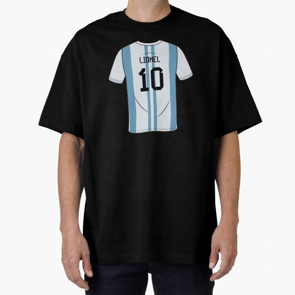 LeoMessi Jersey Illustration 2022 Oversized T-Shirt Join the Countdown to Global Football Passion for FIFA World Cup 2026 Group Stage, Connected to Haaland, Argentina and Brazil, Football History, Final Match Energy, Crowd Noise and Once in a