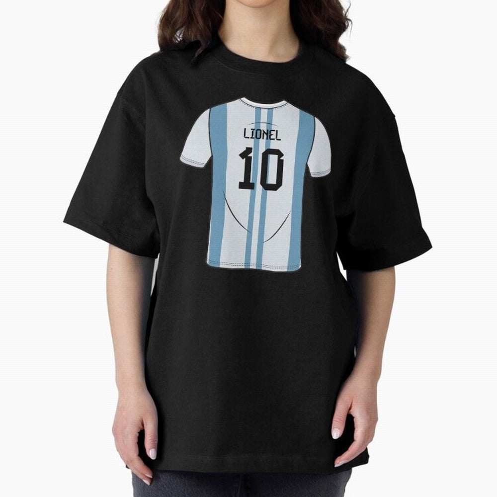 LeoMessi Jersey Illustration 2022 Oversized T-Shirt Join the Countdown to Global Football Passion for FIFA World Cup 2026 Group Stage, Connected to Haaland, Argentina and Brazil, Football History, Final Match Energy, Crowd Noise and Once in a