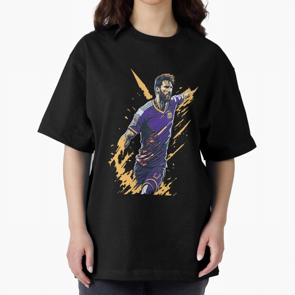 Lionel Messi splash art Active T-Shirt Relive Legendary Nights from the FIFA World Cup 2026 Group Stage Journey through CR7 and Messi Highlights, Portugal Pride, Retro Football Energy, Iconic Rivalries, Trophy Chase Drama and Stadium Atmosphere;