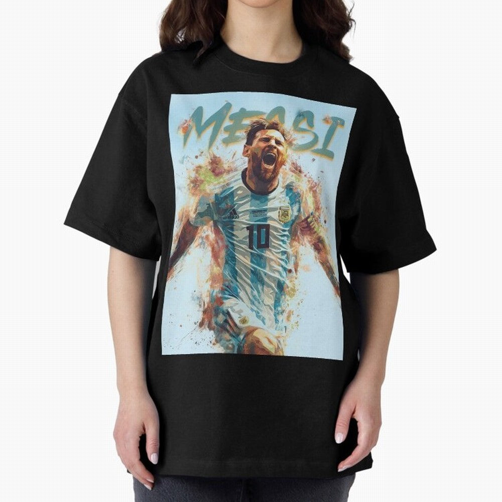 The Messiah Oversized T-Shirt Feel the Roar of FIFA World Cup 2026 Group Stage Spirit, Inspired by Spain, Mbappe and Neymar, Football Passion, Legendary Performances, Festival Vibes and Supporter Community; Built for Supporters Chasing Trophy