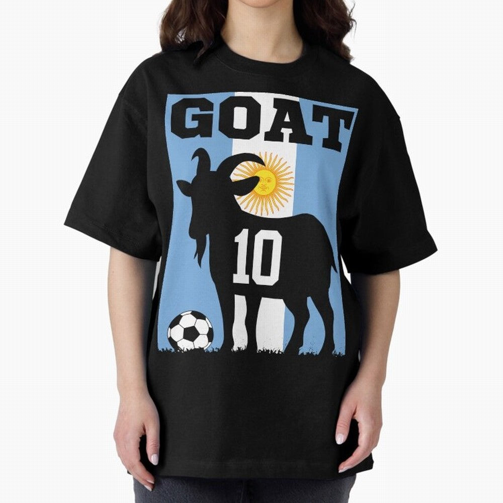 Argentina World Cup 2026 The Goat 10 Oversized T-Shirt Relive Legendary Nights from FIFA World Cup 2026 Group Stage Spirit, Driven by France, Neymar, Haaland and Cristiano Ronaldo, Football Festival Excitement, Trophy Ambitions, Country Rivalries