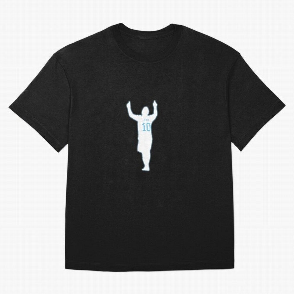 Lionel Messi Iconic Celebration Pose - Argentina Colors Classic T-Shirt Carry National Pride through Global Football Passion for FIFA World Cup 2026 Group Stage, Built around CR7 and Messi, Netherlands, Game Day Rituals, Football Legends, Country