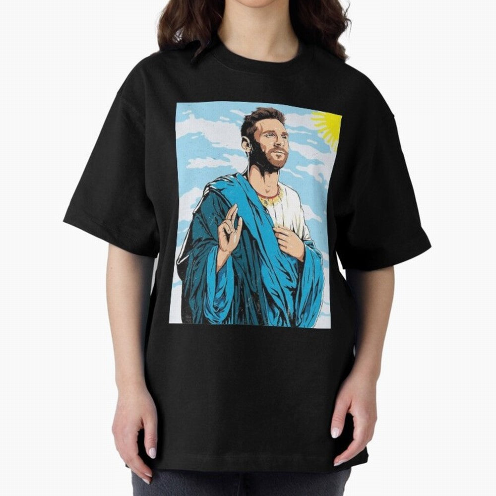 messi god Oversized T-Shirt Follow the Final Road of Global Football Passion for FIFA World Cup 2026, Built around Haaland and Mbappe, England, Global Supporter Spirit, Legendary Goals, National Colors and Tournament Celebration; Made for Die Hard