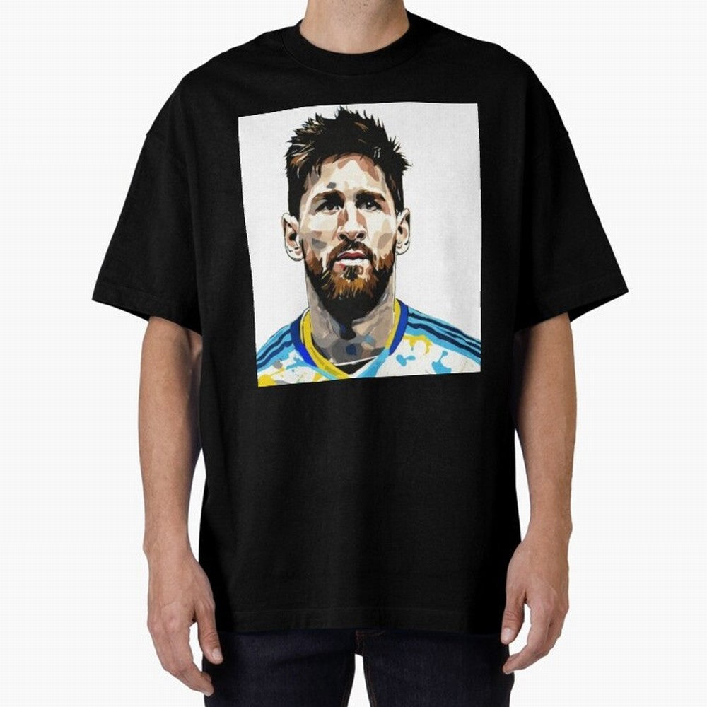 Lionel Messi Oversized T-Shirt Create FIFA World Cup 2026 Spirit, with Portugal, Messi, Neymar and Mbappe, Championship Spirit, Famous Goals, Roaring Crowds and International Football Unity; Perfect for Supporters Who Want Bold Football Energy,