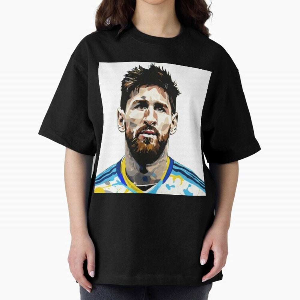 Lionel Messi Oversized T-Shirt Create FIFA World Cup 2026 Spirit, with Portugal, Messi, Neymar and Mbappe, Championship Spirit, Famous Goals, Roaring Crowds and International Football Unity; Perfect for Supporters Who Want Bold Football Energy,